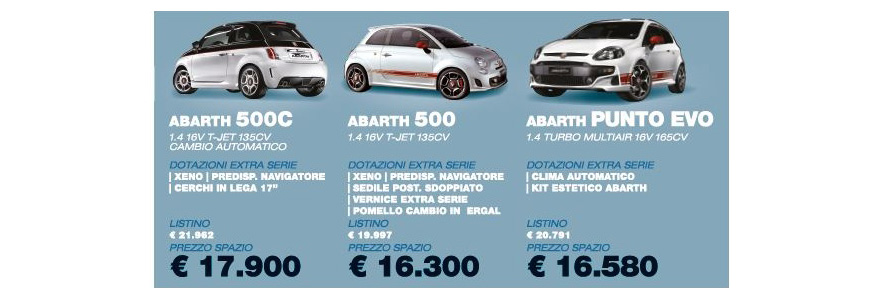 Spazio supervaluta il tuo usato per Abarth 500C
